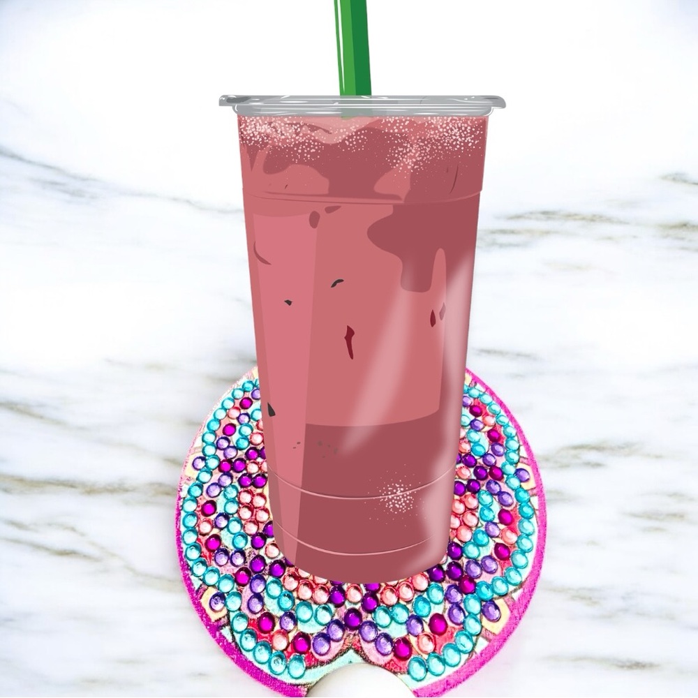 NEW Coaster Car Cup Drink Holder Hand Crafted & Sealed Diamond Art Cork Back 2.8 - Picture 3 of 3